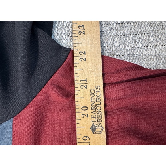 Vintage Alfani Mens Size XL Red Ribbed Polo‎ Shirt Button-Up Short Sleeve Cotton - Picture 7 of 12